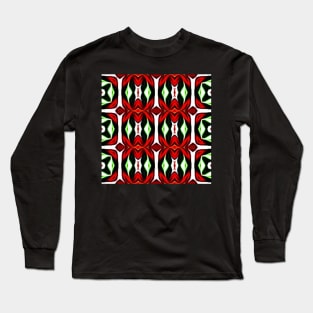 Red and Green Christmas Pattern Number 17 Long Sleeve T-Shirt